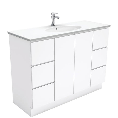 Fienza Rotondo Fingerpull On Kickboard Vanity (1 Taphole) 1200mm Gloss White ROT120C