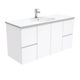 Fienza Rotondo Fingerpull Wall Hung Vanity (1 Taphole) 1200mm Gloss White ROT120F