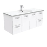 Fienza Rotondo Uni Wall Hung Vanity w/ Handles (1 Taphole) 1200mm Gloss White ROT120J