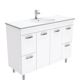 Fienza Rotondo Uni Vanity On Legs w/ Solid Doors (1 Taphole) 1200mm Gloss White ROT120NLW