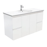 Fienza Rotondo Fingerpull Wall Hung Vanity (1 Taphole) 1200mm Satin White ROT120Z