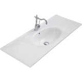Fienza Rotondo Ceramic Oval Basin Top 1200mm Gloss White ROT120
