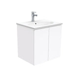 Fienza Rotondo Wall Hung Fingerpull Vanity (1 Taphole) 600mm Gloss White ROT60F