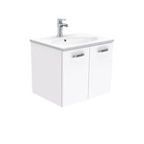Fienza Rotondo Uni Wall Hung Vanity w/ Handles (1 Taphole) 600mm Gloss White ROT60J