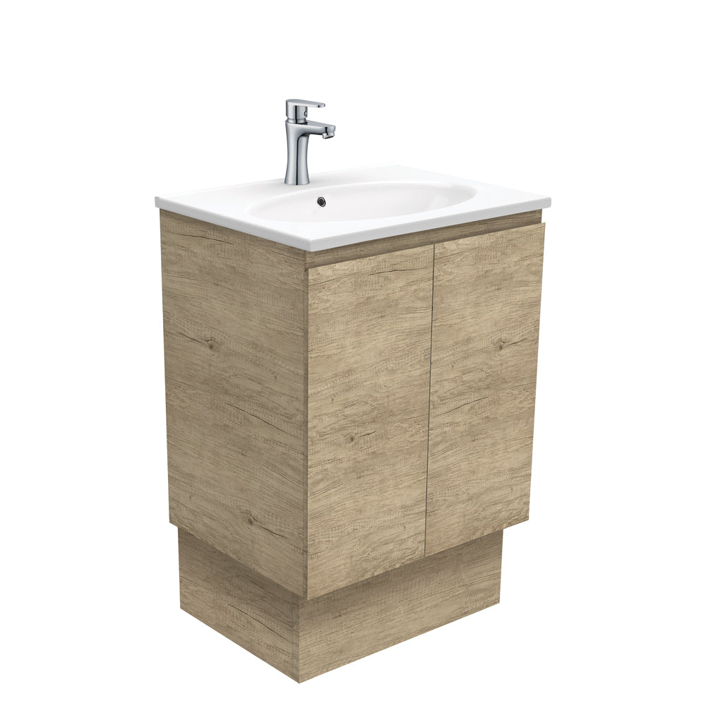 Fienza Rotondo Edge On Kickboard Vanity (1 Taphole) 600mm Scandi Oak ROT60SK