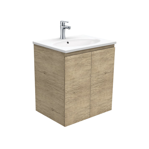 Fienza Rotondo Edge Wall Hung Vanity (1 Taphole) 600mm Scandi Oak ROT60S
