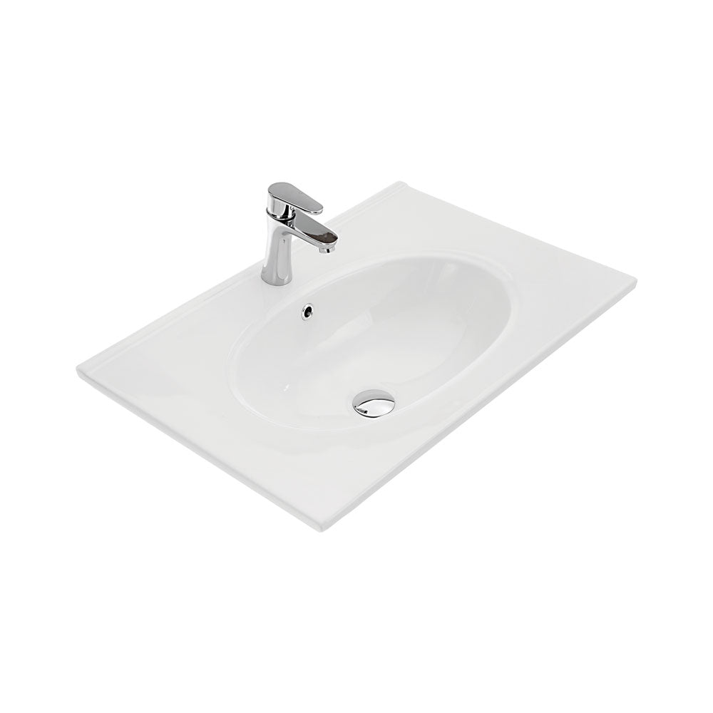 Fienza Rotondo Oval Bowl Basin Top 600mm Gloss White ROT60