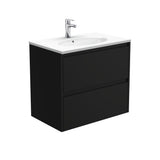 Fienza Rotondo Amato Wall Hung Vanity (1 Taphole) 750mm Satin Black ROT75BB