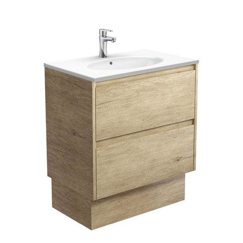 Fienza Rotondo Amato On Kickboard Vanity (1 Taphole) 750mm Scandi Oak ROT75BSK