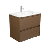Fienza Rotondo Amato Wall Hung Vanity 750mm (1 Taphole) Walnut ROT75BWA