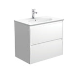 Fienza Rotondo Amato Wall Hung Vanity (1 Taphole) 750mm Satin White ROT75BW