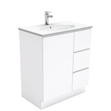 Fienza Rotondo Fingerpull On Kickboard Vanity Left (1 Taphole) 750mm Gloss White ROT75CL