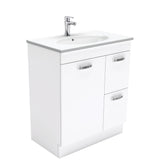 Fienza Rotondo Uni On Kickboard Vanity Solid Doors Right Hand (1 Taphole) 750mm Gloss White ROT75NKWR