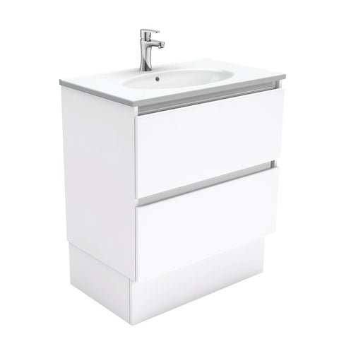 Fienza Rotondo Quest On Kickboard Vanity (1 Taphole) 750mm Gloss White ROT75QK