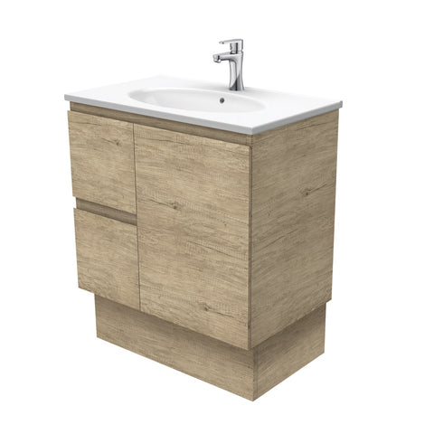 Fienza Rotondo Edge On Kickboard Vanity Left (1 Taphole) 750mm Scandi Oak ROT75SKL