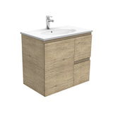 Fienza Rotondo Edge Wall Hung Vanity Right (1 Taphole) 750mm Scandi Oak ROT75SR