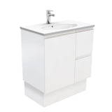 Fienza Rotondo Fingerpull On Kickboard Vanity Right (1 Taphole) 750mm Satin White ROT75ZKR