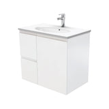 Fienza Rotondo Fingerpull Wall Hung Vanity Left (1 Taphole) 750mm Satin White ROT75ZL