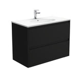 Fienza Rotondo Amato Wall Hung Vanity (1 Taphole) 900mm Satin Black ROT90BB