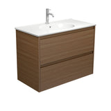 Fienza Rotondo Amato Wall Hung Vanity 900mm (1 Taphole) Walnut ROT90BWA