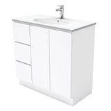 Fienza Rotondo Fingerpull On Kickboard Vanity Left (1 Taphole) 900mm Gloss White ROT90CL