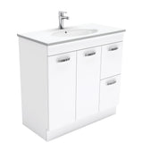 Fienza Rotondo Uni On Kickboard Vanity Solid Doors Right Hand (1 Taphole) 900mm Gloss White ROT90NKWR