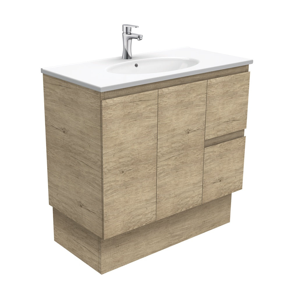 Fienza Rotondo Edge On Kickboard Vanity Right (1 Taphole) 900mm Scandi Oak ROT90SKR