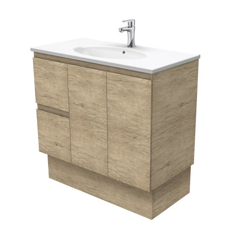 Fienza Rotondo Edge On Kickboard Vanity Left (1 Taphole) 900mm Scandi Oak ROT90SKL