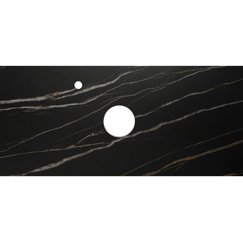 Otti Rock Plate Above Counter Stone Top 1200x465x15mm (10 O'Clock Taphole) Empire Black RP124EB-10TH