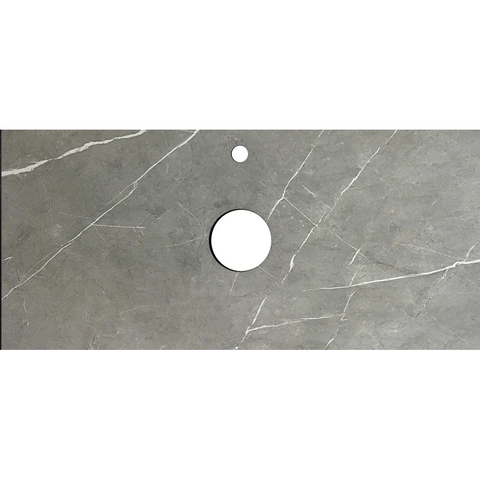 Otti Rock Plate Above Counter Stone Top 1200x465x15mm (12 O'Clock Taphole) Amani Grey RP124G-12TH