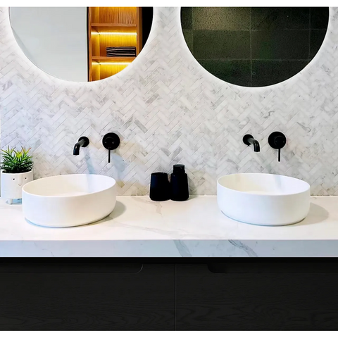 Otti Rock Plate Above Counter Stone Top 1500x465x60mm (No Taphole) Mont Blanc RP15460CA