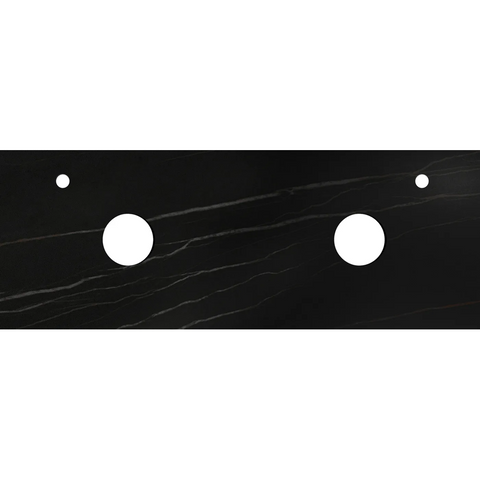 Otti Rock Plate Above Counter Stone Top 1500x465x15mm (Left 10 O'Clock Right 2 O'Clock Taphole) Empire Black RP154EB-10TH