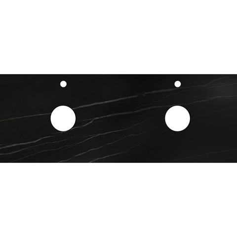 Otti Rock Plate Above Counter Stone Top 1500x465x15mm (12 O'Clock Taphole) Empire Black RP154EB-12TH