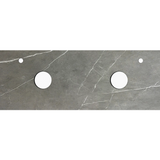 Otti Rock Plate Above Counter Stone Top 1500x465x15mm (Left 10 O'Clock Right 2 O'Clock Taphole) Amani Grey RP154G-10TH