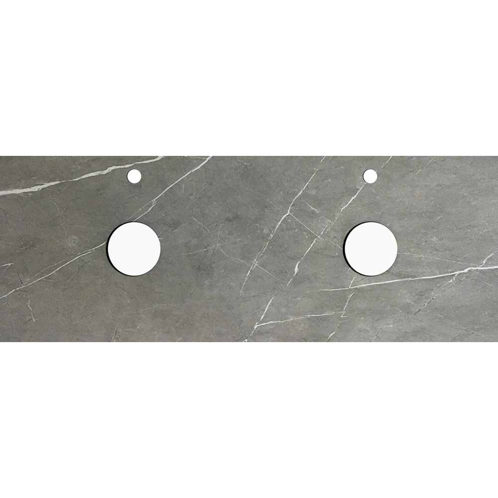 Otti Rock Plate Above Counter Stone Top 1500x465x15mm (12 O'Clock Taphole) Amani Grey RP154G-12TH