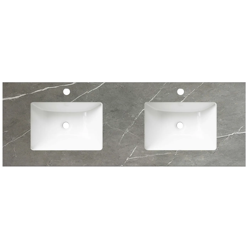Otti Rock Plate Stone Top 1800x465x15mm (12 O'Clock Taphole) w/ Undermount Basin Amani Grey RP184G-UB