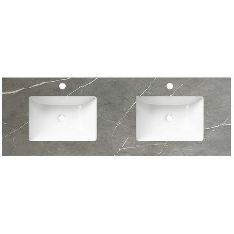 Otti Rock Plate Stone Top 1800x465x15mm (12 O'Clock Taphole) w/ Undermount Basin Amani Grey RP184G-UB