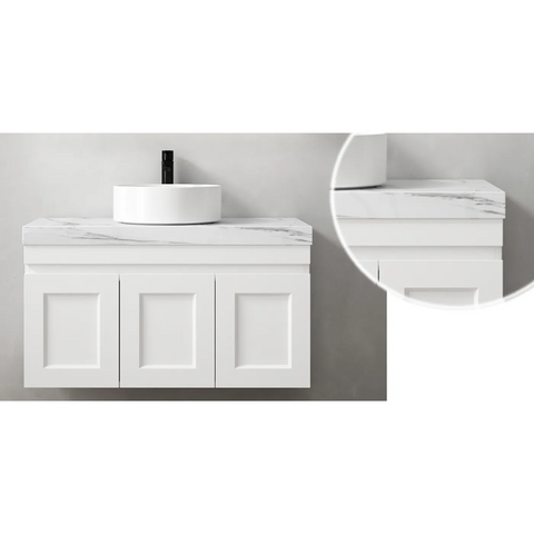 Otti Rock Plate Above Counter Stone Top 600x465x60mm (10 O'Clock Taphole) Mont Blanc RP6460CA-10TH