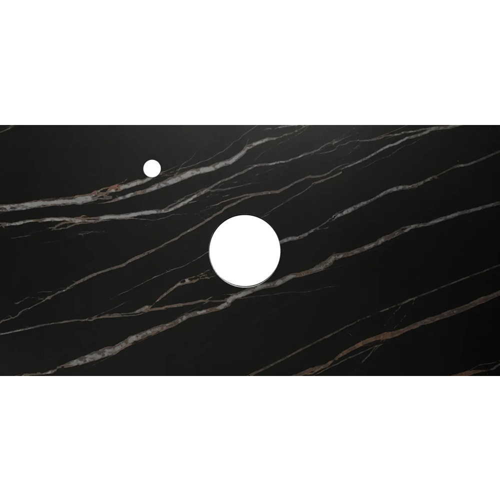 Otti Rock Plate Above Counter Stone Top 600x465x15mm (10 O'Clock Taphole) Empire Black RP64EB-10TH