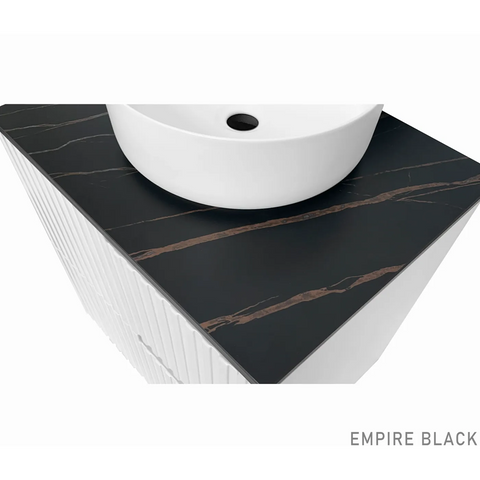 Otti Rock Plate Above Counter Stone Top 750x465x15mm (10 O'Clock Taphole) Empire Black RP74EB-10TH