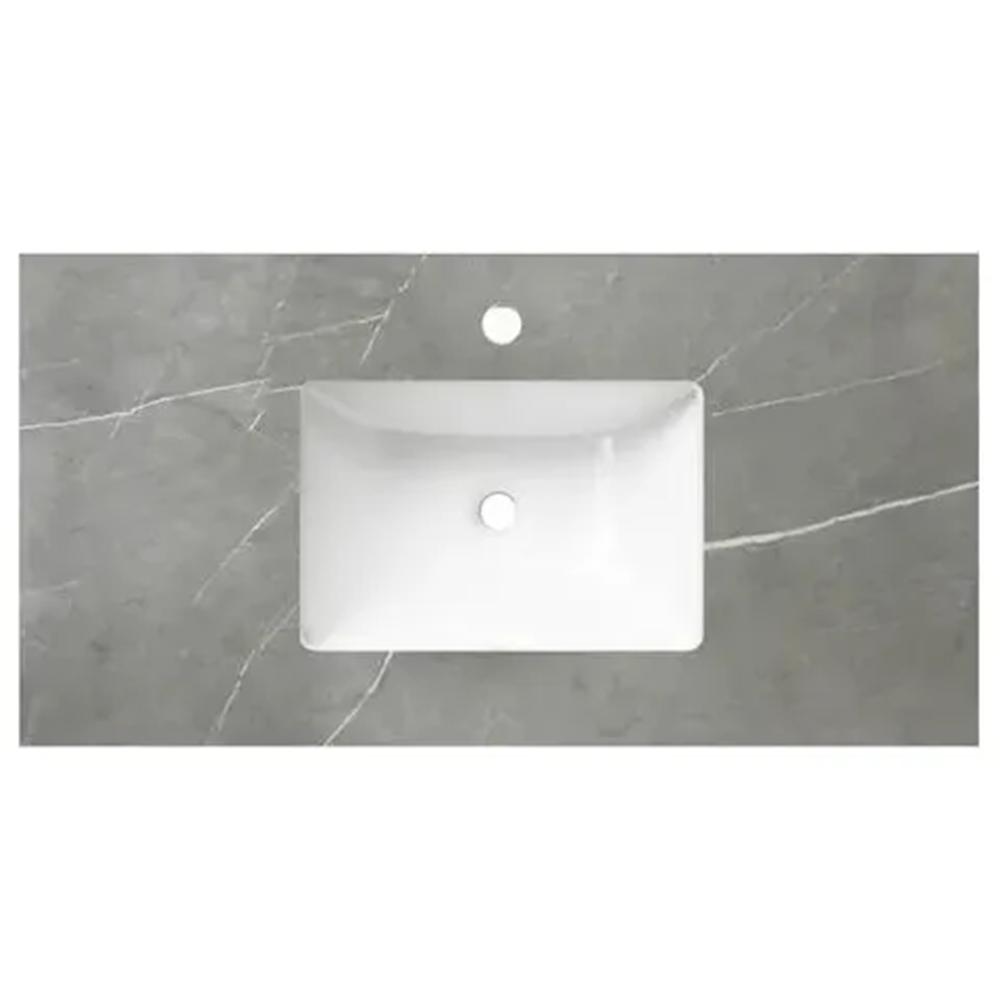 Otti Rock Plate Stone Top 750x465x15mm (12 O'Clock Taphole) w/ Undermount Basin Amani Grey RP74G-UB