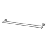Phoenix Radii Double Towel Rail Square Plate 800mm Stainless Steel RS812-51