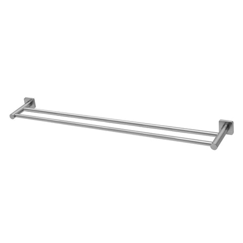 Phoenix Radii Double Towel Rail Square Plate 800mm Stainless Steel RS812-51