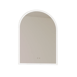 Remer Arch Mirror LED 700 x 1000mm with Matte White Frame GAR70D-MW