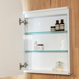 Remer Blanca LED Shaving Cabinet 500 x 900mm with Brushed Nickel Frame BR50D-BN