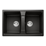 Blanco Lexa 8 Sink Double Bowl Inset 780x500mm Silgranit Black 528081