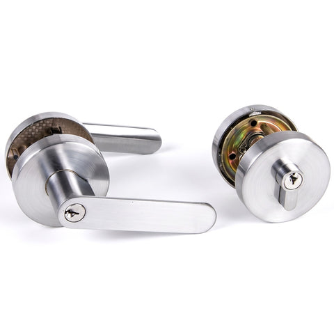 Trio Entrance Olympus Lever & Double Deadbolt Combo Satin Chrome WWL/WB65SCC