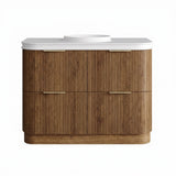Otti Havana Fluted Freestanding Curve Vanity 1200mm Woodland Oak / Round Basin Moulded Top HAFW1200LMT-RB
