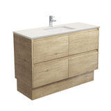 Fienza Sarah Roman Sand Amato On Kickboard Vanity (1 Taphole) Silica Free 1200mm Scandi Oak SA120BSK-SF