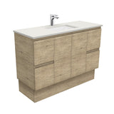 Fienza Sarah Roman Sand Edge On Kickboard Vanity (1 Taphole) Silica Free 1200mm Scandi Oak SA120SK-SF
